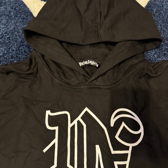 Palm Angels PA Logo Black Hoodie Mens Large - Picture 2 of 4